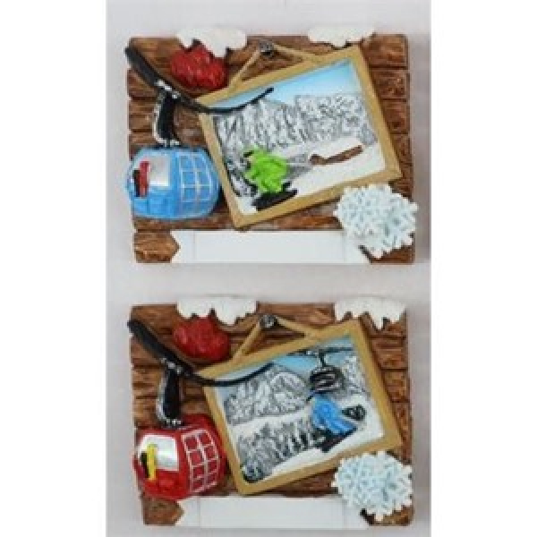 Magnet Winter Bild m. Gondel 2fach